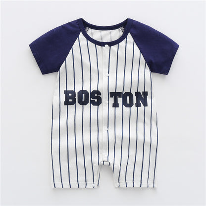 Baby Boys’ Summer Jumpsuit – Thin Cotton Short Sleeve Toddler Clothes