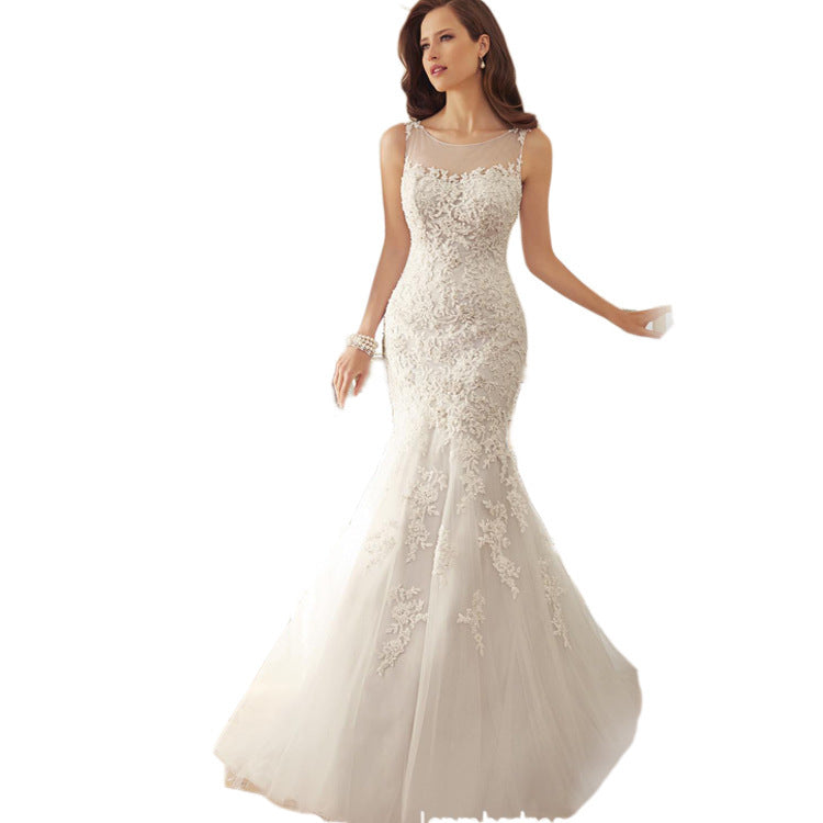 Fishtail Slim Wrapped  Wedding Dress