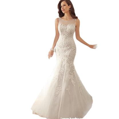 Fishtail Slim Wrapped  Wedding Dress