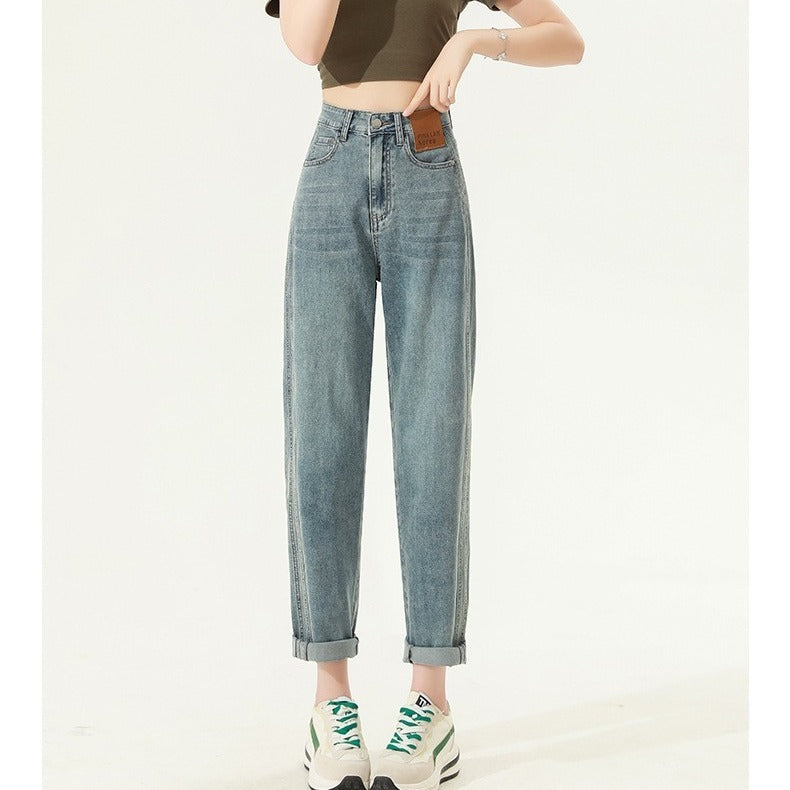 High Waist Straight Harem Jeans For Women