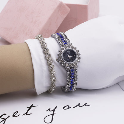 Steel Band Bracelet Two-Piece Watch Set