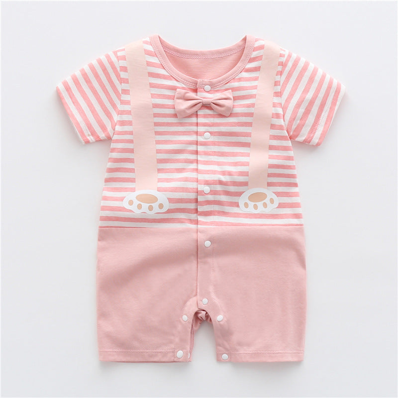 Baby Boys’ Summer Jumpsuit – Thin Cotton Short Sleeve Toddler Clothes