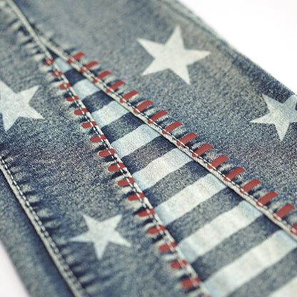 Vintage Star Pattern Jeans