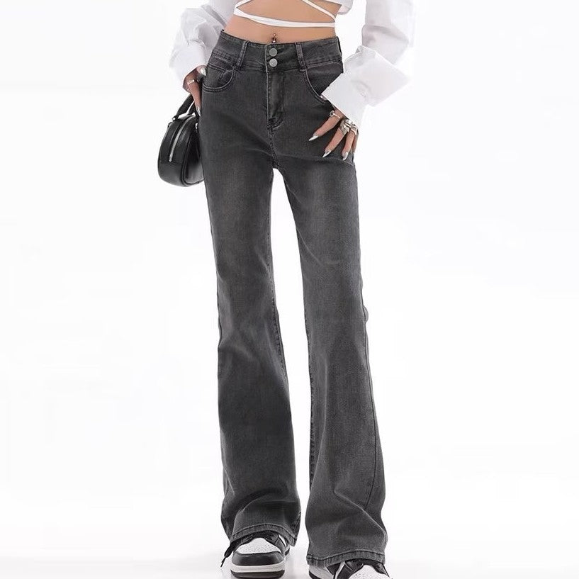 Retro American Slightly Flared Jeans For Women