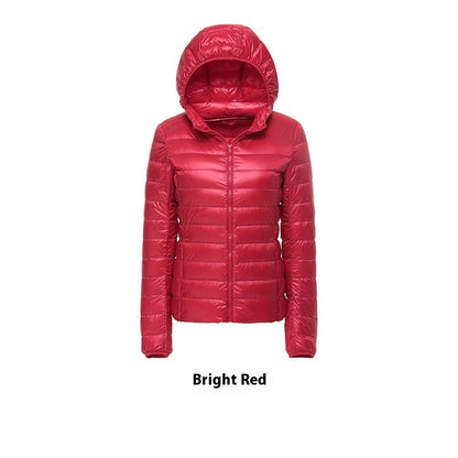 Women's Short Slim-fit Lightweight Thin Loose Hooded Coat