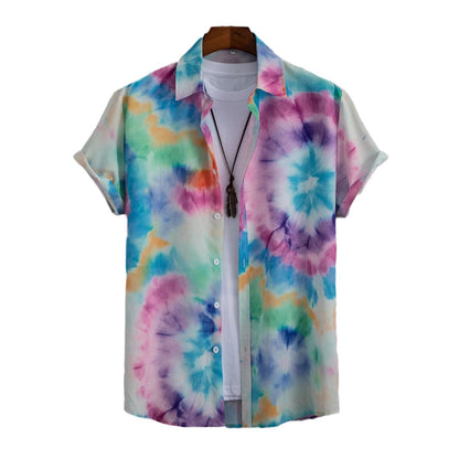 Fashion Men's Art Printed Short Sleeve Shirt