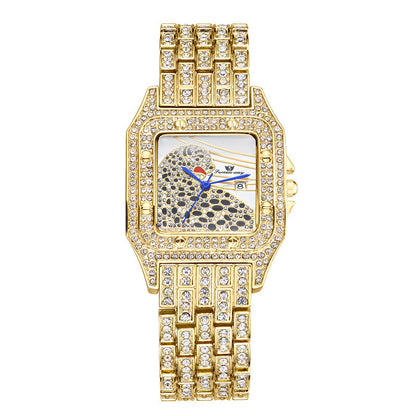 Women’s Square Leopard Crystal Quartz Watch