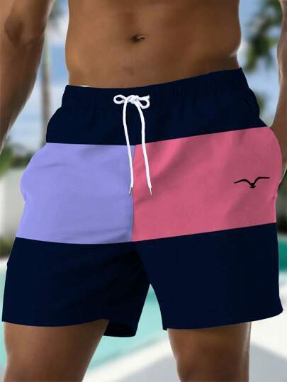 Printed Drawstring Waist Diagonal Pocket Casual Pants