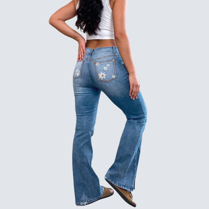 Women's High-Waist Star Patch Jeans