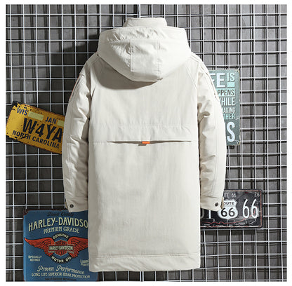 Thick Down Jacket Men Mid Length
