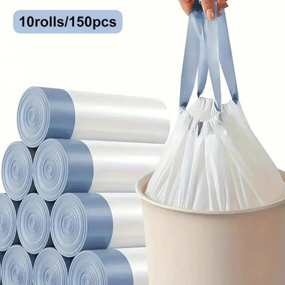 150pcs Extra Thick Leakproof Drawstring Odorless Garbage Bags