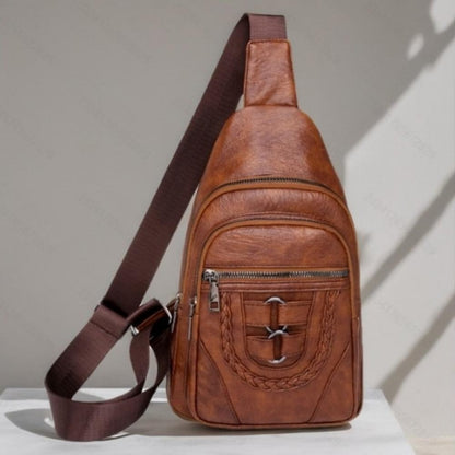 Retro Leather Crossbody & Chest Bag – Unisex Men’s and Women’s Style