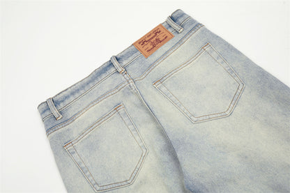 Washing Water Denim Bootcut Trousers Men