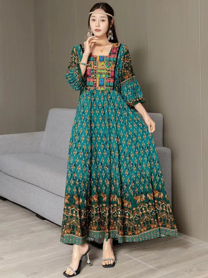 Fashion Personalized Ethnic Style Cotton Dress