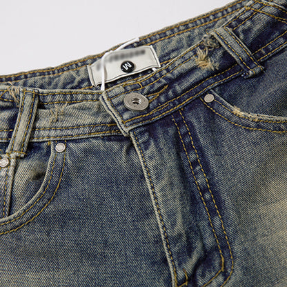 Fashion Denim Straight Mopping Pants Men