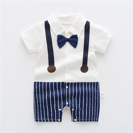 Baby Boys’ Summer Jumpsuit – Thin Cotton Short Sleeve Toddler Clothes