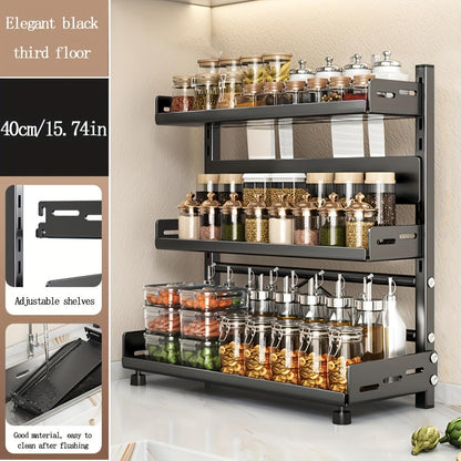 1 Piece Stainless Steel Multi-layer Spice Rack Suitable For Kitchen