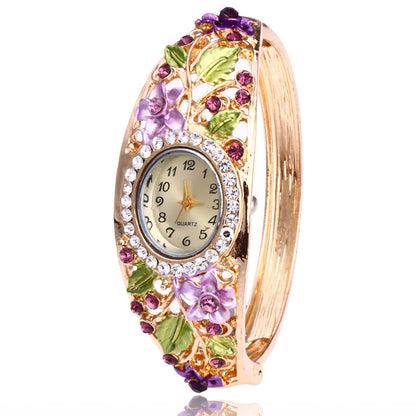 Women’s Flower Diamond Bracelet Watch