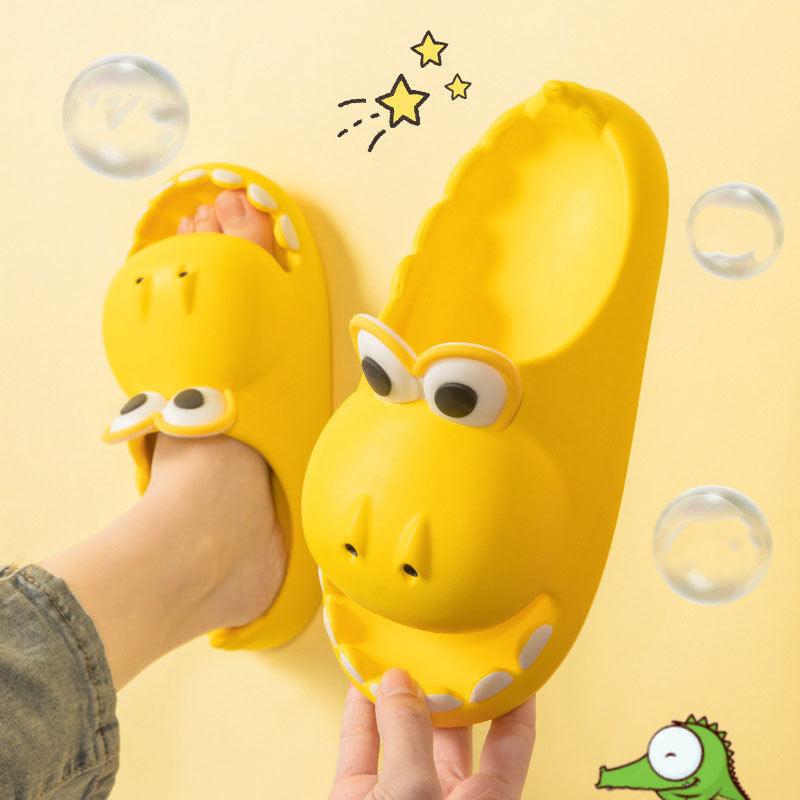 Kids Dinosaur Slippers – Cute Summer EVA Cartoon Sandals for Children & Parents