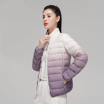 Down Jacket Women's Gradient Stand Collar Fashionable