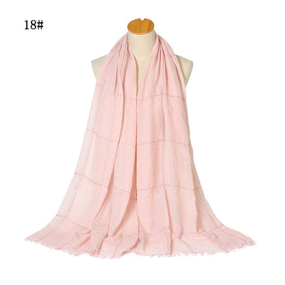 Glitter Lace Lines Sequins Crinkle Crimp Ripped Cotton Turban Hijab