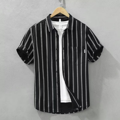 Summer Japanese Tie-dye Printed Short-sleeved Shirt Men