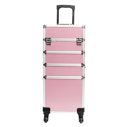 4-in-1 Aluminum Alloy, Trolley, Vanity Case, Embroidery Box