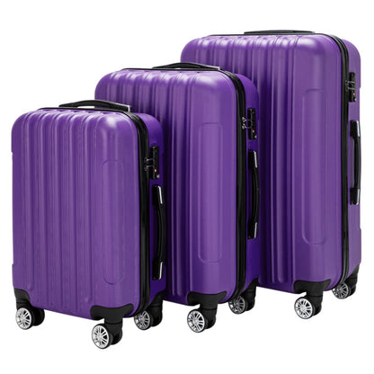20/24/28 Inch Purple 3-in-1 ABS Aluminum Alloy Spinner Trolley Luggage Set with Handle