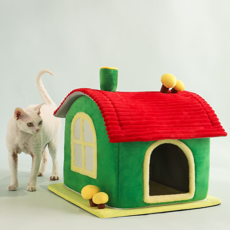 Cat Bed Indoor Enclosed Warm Cave