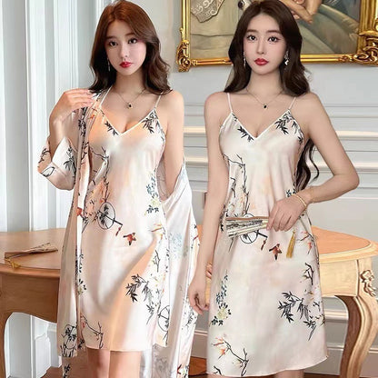 Two-piece Home wear Slip Nightdress Women