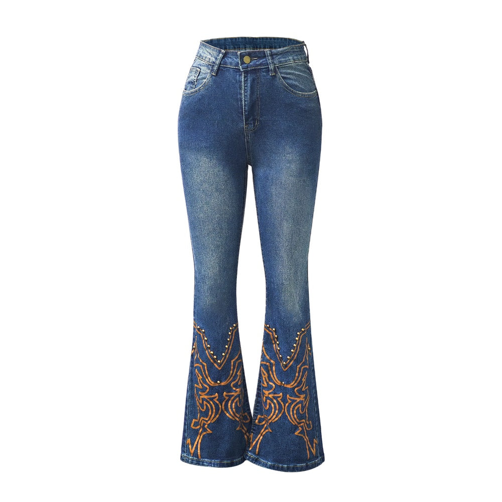 Women's High-Waist Heart Cut-out Jeans
