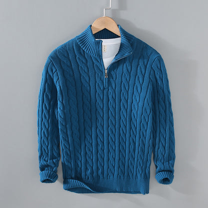 Loose Zip Pullover Knitting Sweater Coat For Men
