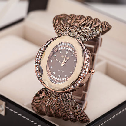 Women’s Fashion Mesh Strap Watch – Silver/Metal Tone