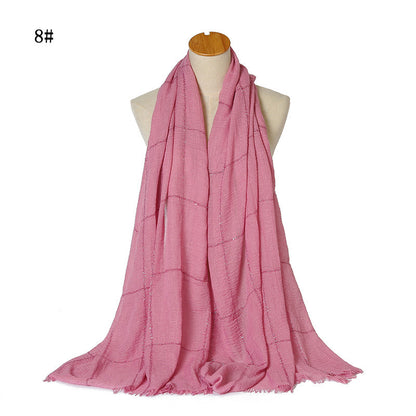 Glitter Lace Lines Sequins Crinkle Crimp Ripped Cotton Turban Hijab