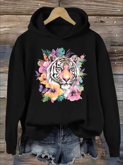 Tiger Print Women's Hoodies