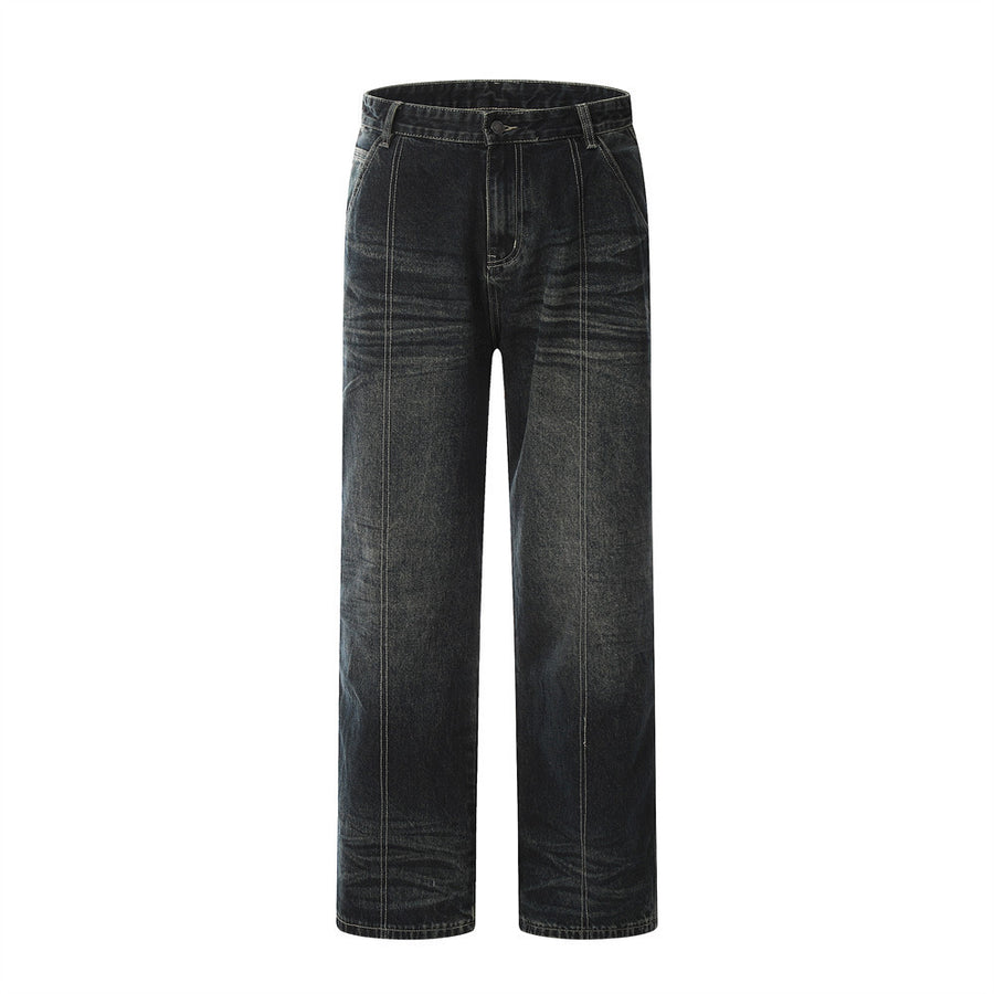 American High Street Wide Leg Denim Trousers Men