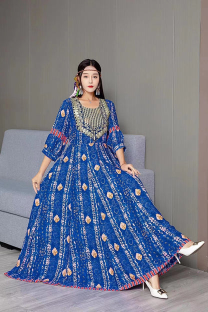 Fashion Personalized Ethnic Style Cotton Dress