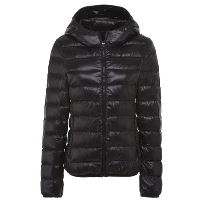 Women's Short Slim-fit Lightweight Thin Loose Hooded Coat