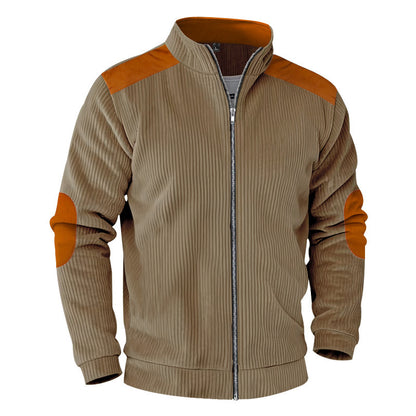 Retro Stand Collar Zipper Cardigan Casual Jacket For Men