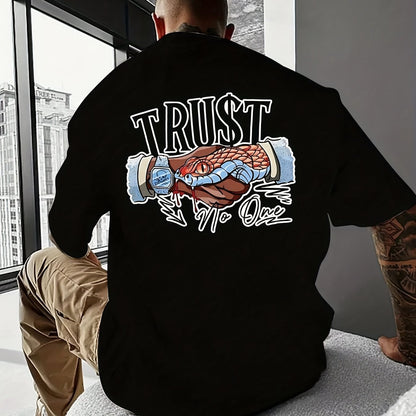 Trust No One Creative Printed Casual T-shirt For Men