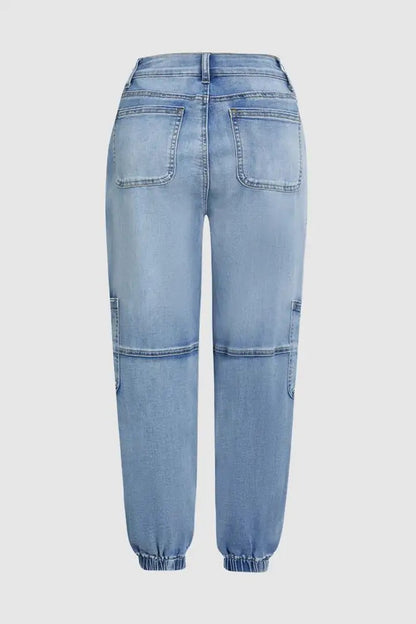 Women's High-Waist Lace-Up Jeans