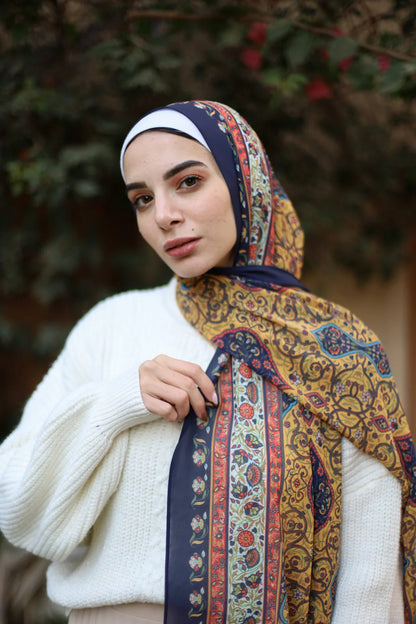 Satin Printed Hijab Printed Shawl Headscarf