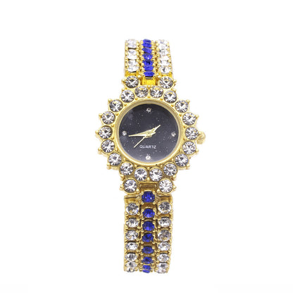 Steel Band Bracelet Two-Piece Watch Set