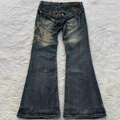 Machine Embroidery Jeans For Women