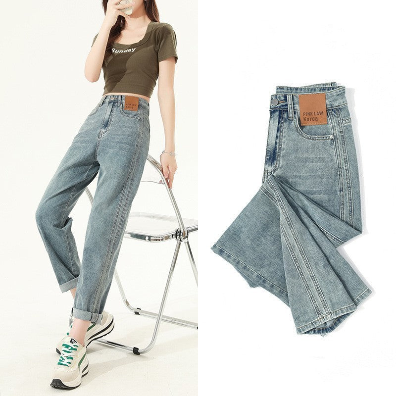 High Waist Straight Harem Jeans For Women