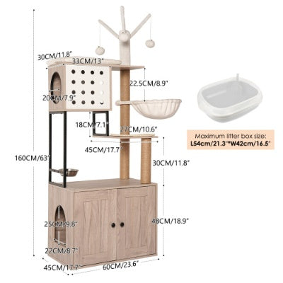 Cat Tree With Litter Box Enclosure
