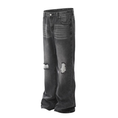 Punk Make Old Ripped Denim Pants Men