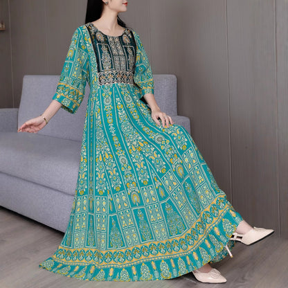 Ethnic Style Embroidery Artistic Retro Bohemian Style Dress