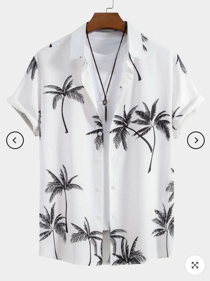 Fashion Men's Art Printed Short Sleeve Shirt
