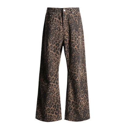 Women’s Leopard Print Wide Leg Jeans